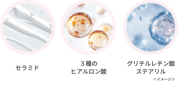 セラミド・3種のヒアルロン酸・グリチルレチン酸ステアリル（イメージ）